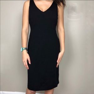 Eileen Fisher Black Vee Neck Sleeveless Dress